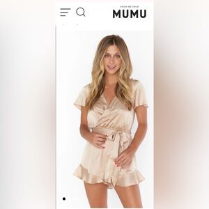 Show Me Your Mumu Say I Do Romper Champagne